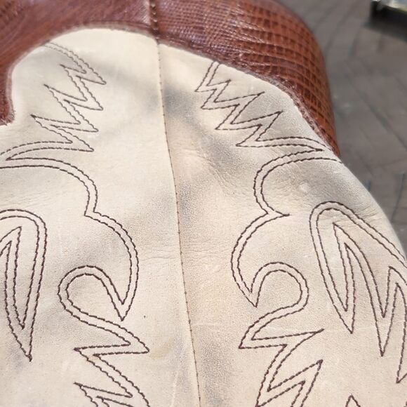 ZODIAC VINTAGE 70's 80's Cowboy Boot With Wooden Heel Sz 6 - Picture 15 of 15